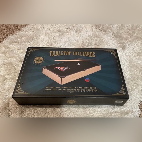 Tabletop billiards pool table
20 inches long 12 inches wide - Picture 1 of 1